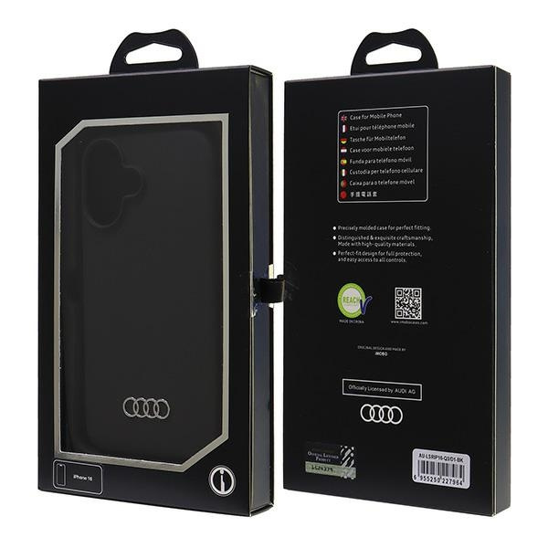 Audi Silicone Case iPhone 16 6.1"czarny/black hardcase AU-LSRIP16-Q3/D1-BK