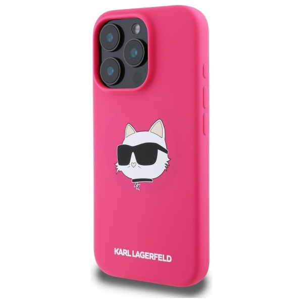 Etui Karl Lagerfeld iPhone 16 Pro fuksja/fuschia HC MagSafe Sil Choupette Head Print