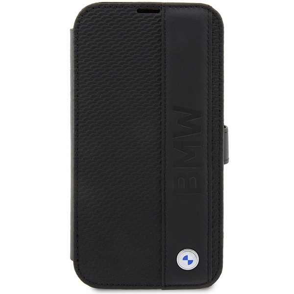 Funda BMW BMBKP14X22RDPK iPhone 14 Pro Max 6.7" libro negro/negrocase Piel Textured&Stripe