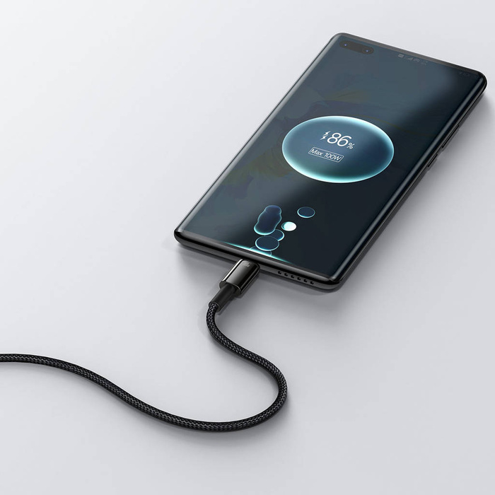 Baseus Tungsten Gold kabel USB-A - USB-C 480Mb/s 100W 1m černý (CAWJ000001)