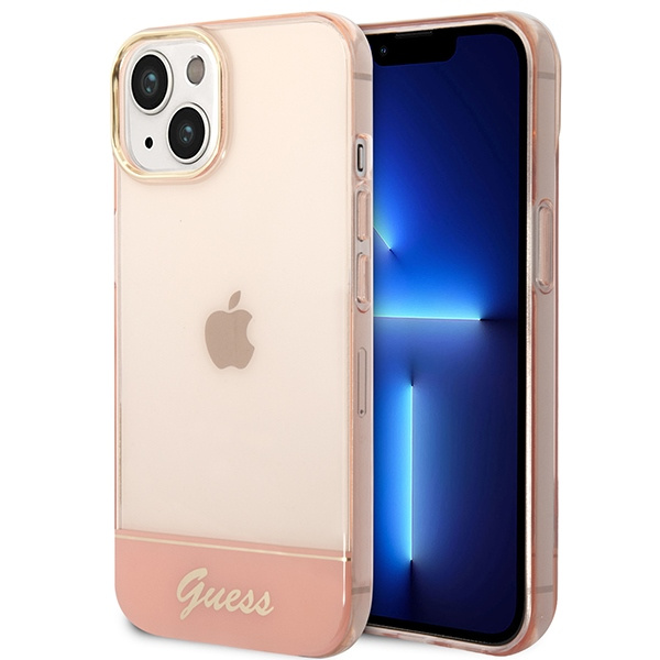 Case GUESS Apple iPhone 14 Plus Translucent Pink Hardcase