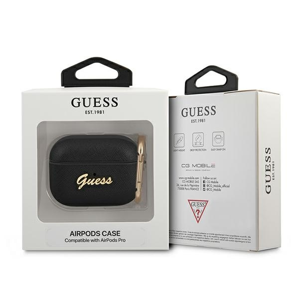  GUESS  AirPods Pro Saffiano Script Metal Collection Estuche negro