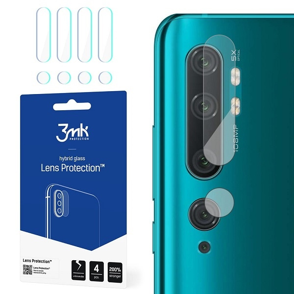 3MK Xiaomi Mi Note 10 Protection d'objectif en verre hybride 4pcs