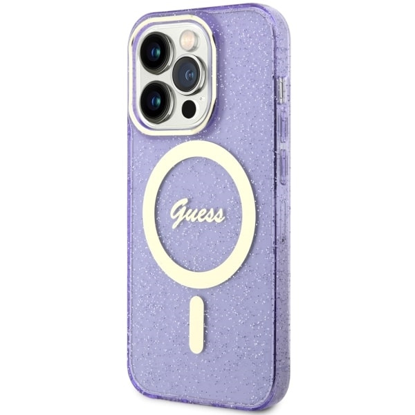 Funda Guess GUHMP14LHCMCGU iPhone 14 Pro 6.1" púrpura/morado durocase Glitter Oro MagSafe Case