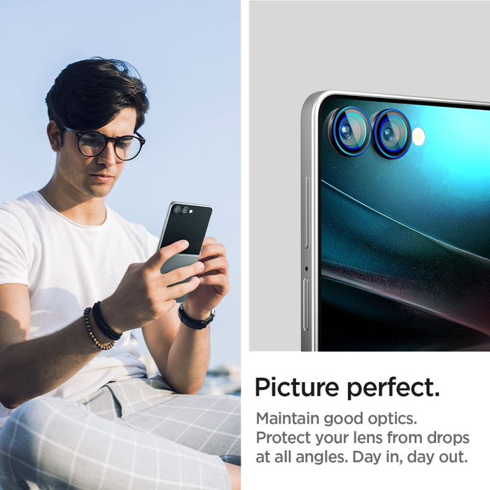 SPIGEN OPTIK PRO HD GLAS.TR "EZ FIT" CAMERA PROTECTOR 2-PACK GALAXY Z FLIP 7 BLACK