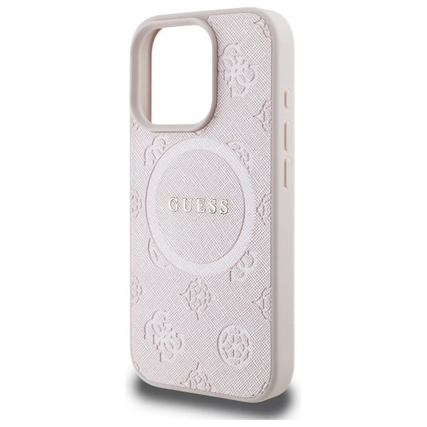 Etui Guess iPhone 16 Pro Max 6,9" różowy/pink HC MagSafe Safiano Peony Classic Logo