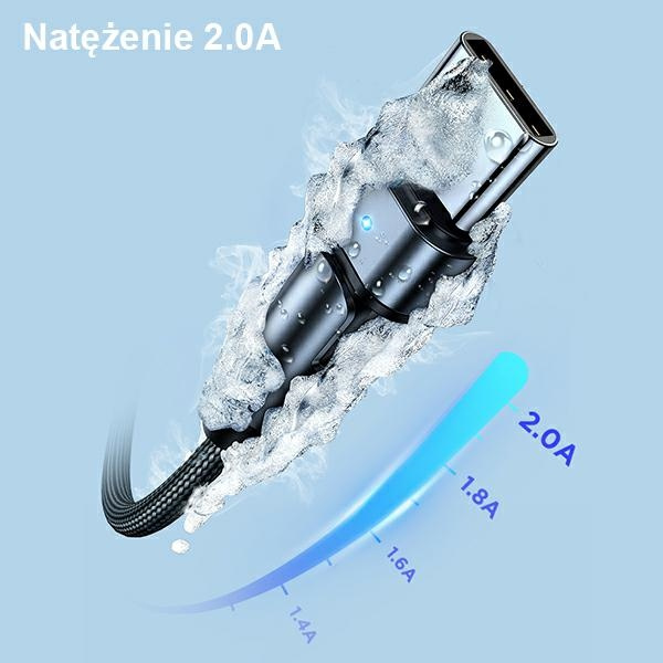 Câble Tressé USAMS USB-C U60 Rotary 2A 1m Noir