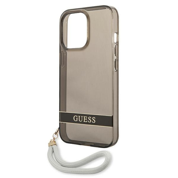 Case GUESS Apple iPhone 13 13 Pro Translucent Stap Black Hardcase