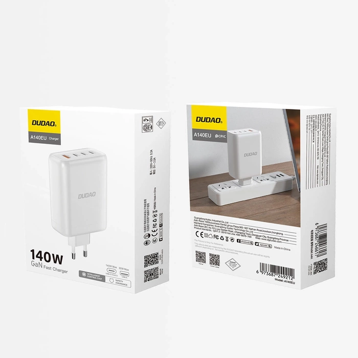 Chargeur mural Dudao A140EU USB-A / 3xUSB-C PD 140W - blanc
