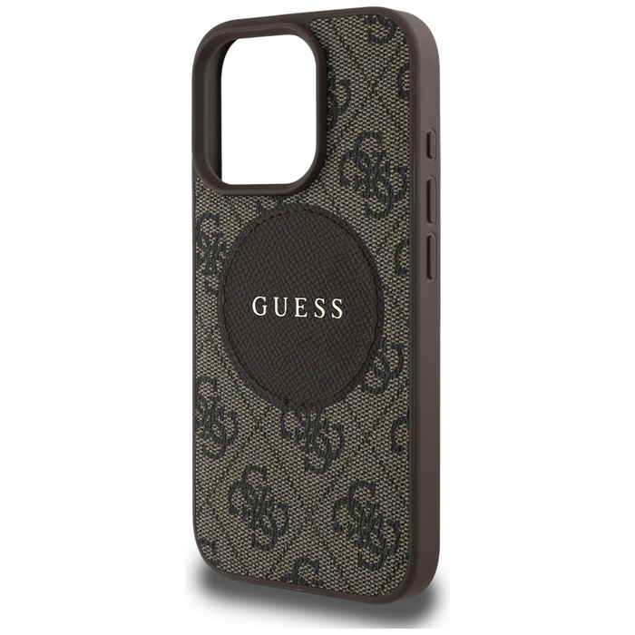 Etui Guess 4G Circle Classic Logo        MagSafe do iPhone 16 Pro brązowy