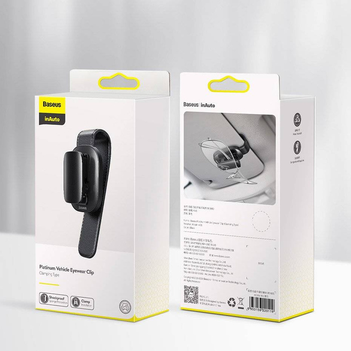 Baseus clip supporto auto per occhiali per occhiali argento (ACYJN-B0S)