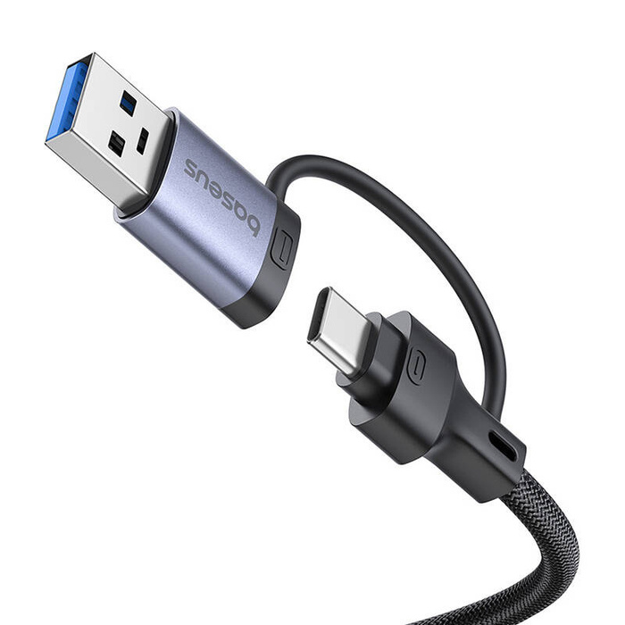 Hub 4w1 Baseus UltraJoy USB-A&USB-C do 3xUSB3.0+USB-C+RJ45 (szary)