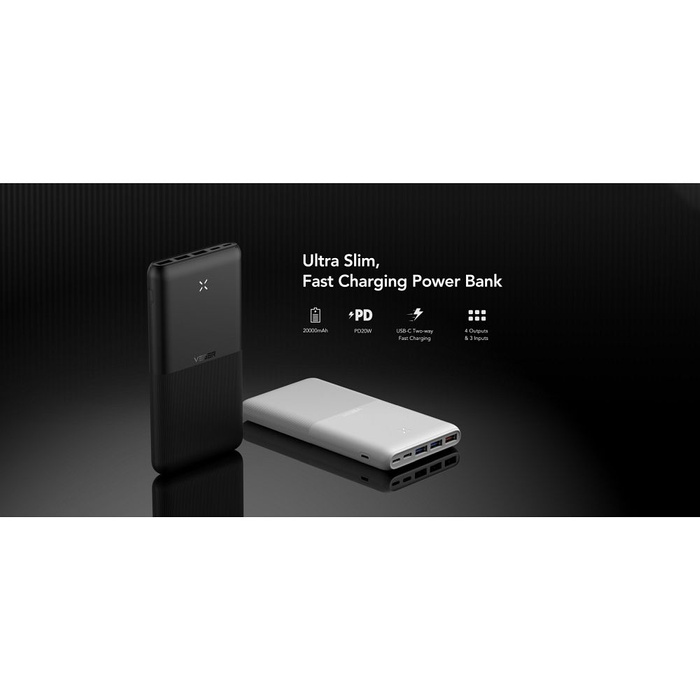 Powerbank Veger (W2060) PD QC3.0 3A 20W 20000 mAh czarny