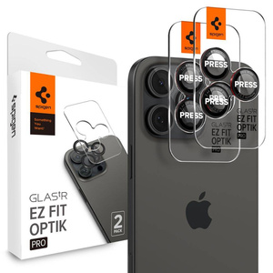 Spigen IPhone KAMERA VÉDŐ OPTIK PRO L-SERIES GLAS.TR "EZ FIT" KAMERA VÉDŐ 2-PACK 14 PRO / 14 PRO MAX / 15 PRO / PRO MAX / 16 PRO / 16 PRO MAX FEKETE