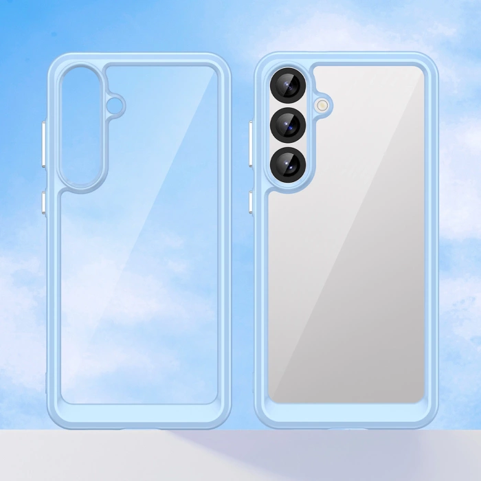 Outer Space Case Silikonhülle mit Gelrahmen für Samsung Galaxy S25+ – blau