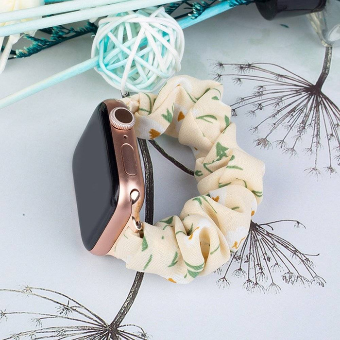 Watch 7 tissu 7/6/5/4/3/2/SE (45/44/42mm) bracelet bracelet bracelet sur élastique jaune