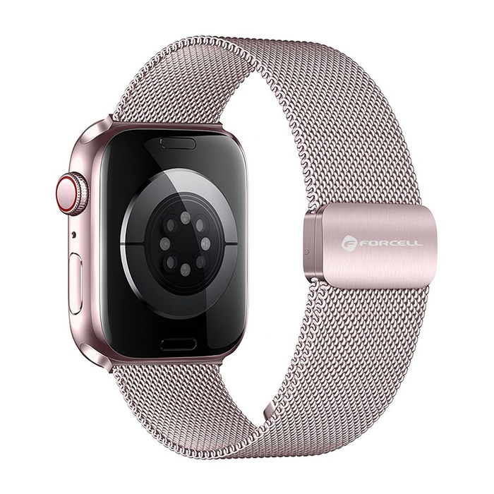 Pasek do Apple Watch Forcell F-Design FA14 magnetyczny stal 42 / 44 / 45 / 49 mm różowy