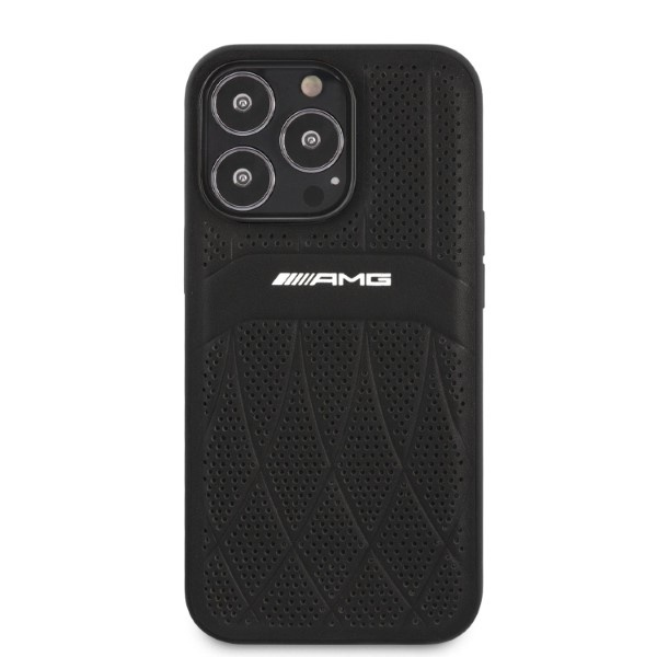 Cover AMG iPhone 13 Pro / 13 6,1" nero/nero durocase Pelle Linee curve