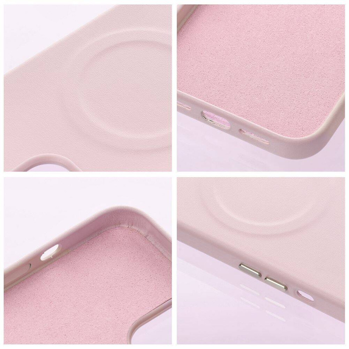 ROAR futerał LEATHER MAG kompatybilny z MagSafe do IPHONE 14 Pro Różowy