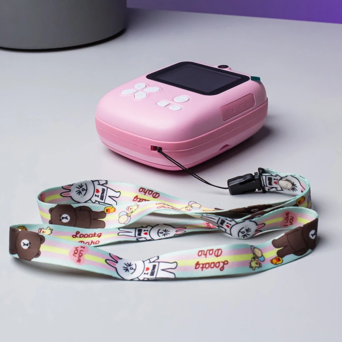 Mini-Thermodrucker für Kinder mit Kamera und Camcorder – rosa