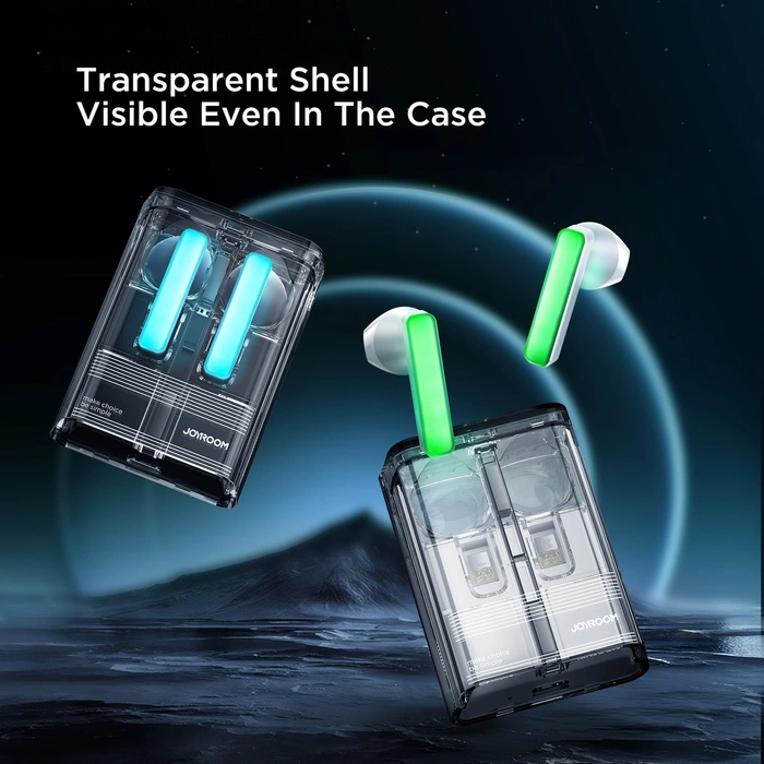 TWS Joyroom JR-TC1 IceLens Series kabellose Kopfhörer mit LED-Leuchten – Weiß