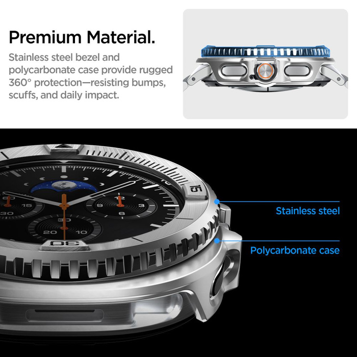 Spigen LUNETTE TUNE PRO PILOT SAMSUNG Galaxy Watch 8 CLASSIC (46 MM) ARGENT