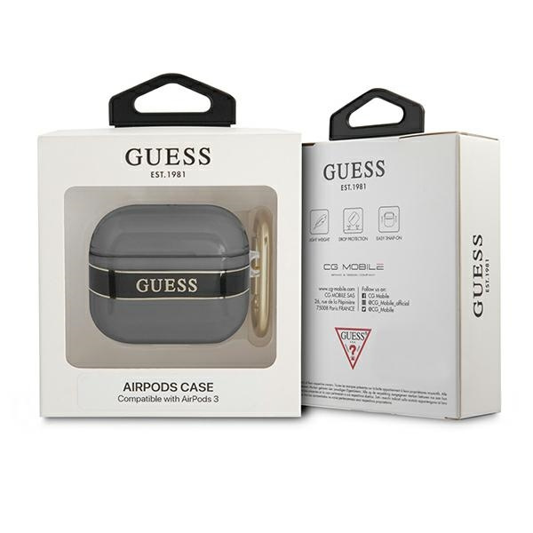 Case GUESS Apple AirPods 3 Cover Strap Collection Black Case