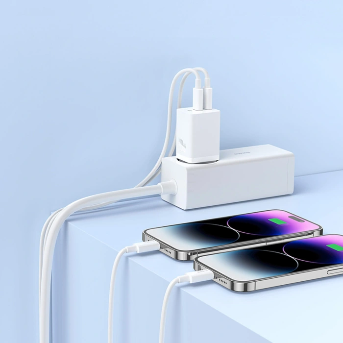 Ładowarka sieciowa Baseus GaN5 Pro 40W 2xUSB-C - biała
