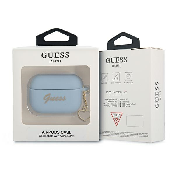 GUESS Apple Coque Pro Cover Silicone Charm Collection Case bleu