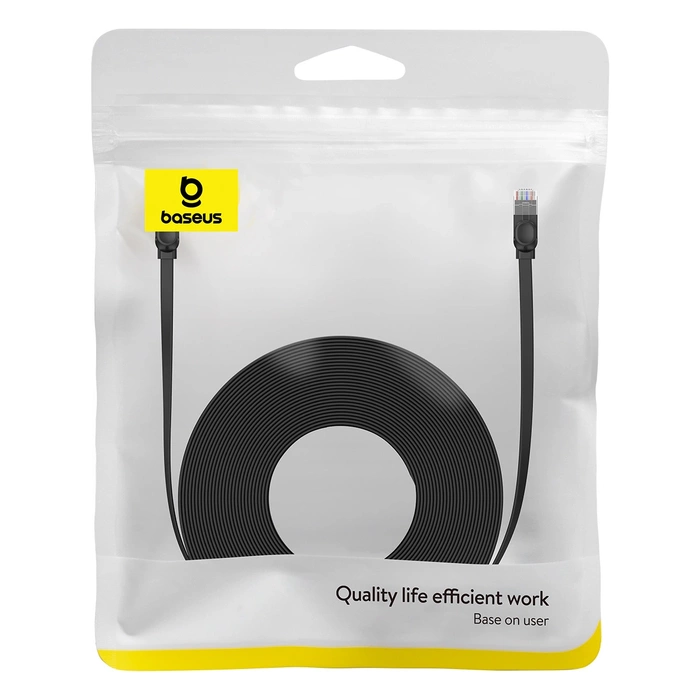 Baseus High Speed ​​Cat 6 RJ-45 1000Mb/s Ethernet cable 20m flat - black