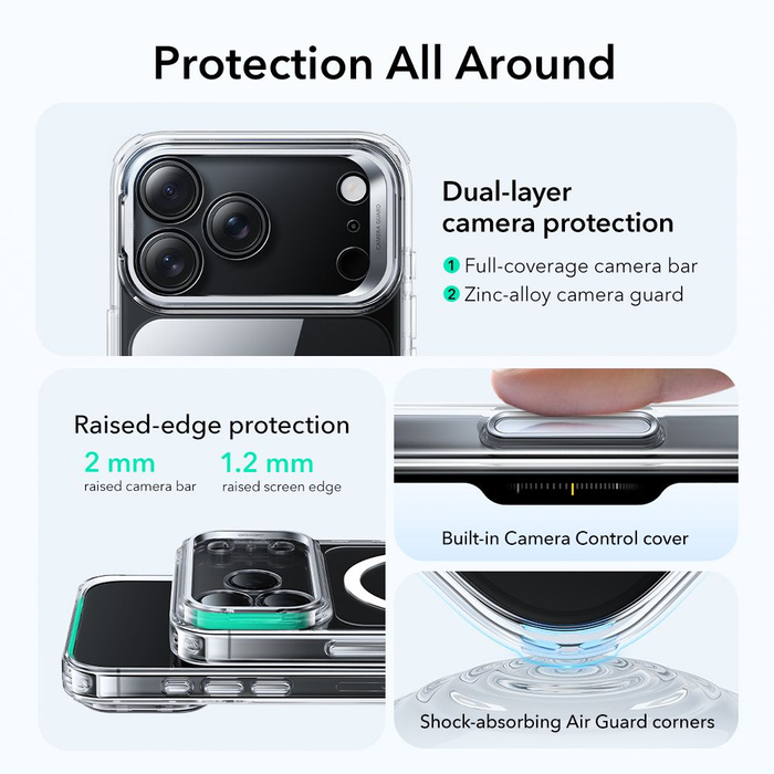 ESR CLASSIC HYBRID KICKSTAND MagSafe IPhone 17 PRO MAX CLEAR