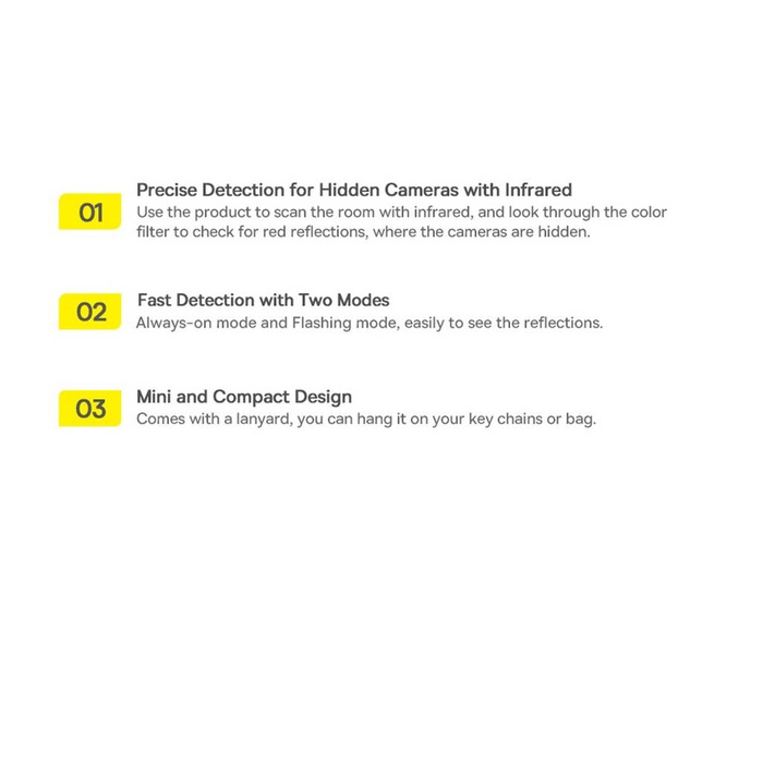 Detector de cámara oculta Baseus Heyo negro (FMHY000001)