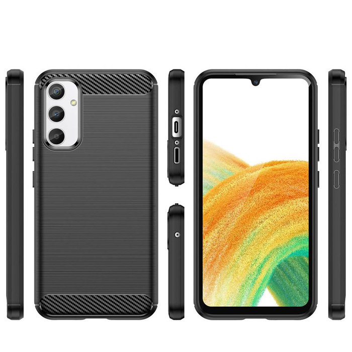 Obal Carbon Case obal pro Realme 10 Pro flexibilní silikonový carbonový kryt černý Case