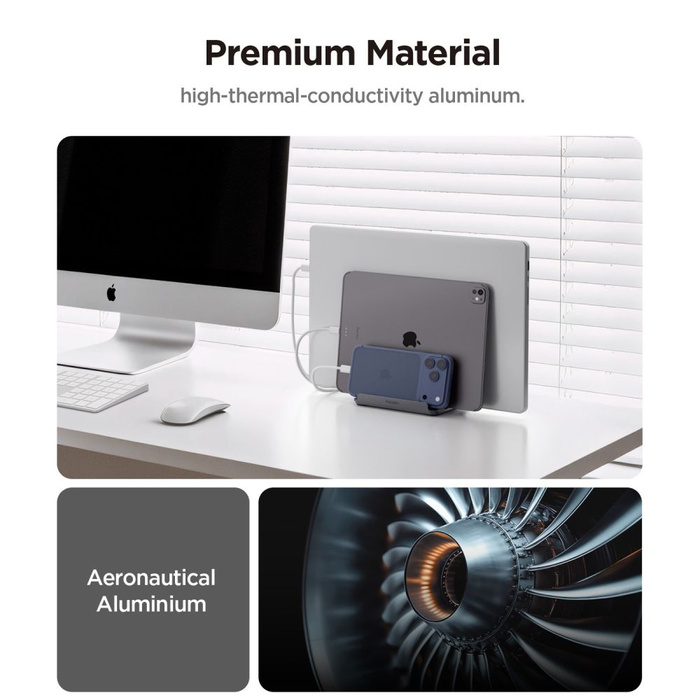 Spigen LD208S4 SOPORTE VERTICAL PARA PORTÁTIL SPACE GREY