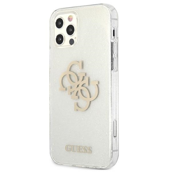 Case GUESS Apple iPhone 12 Pro Max Glitter 4G Big Logo Clear Hardcase