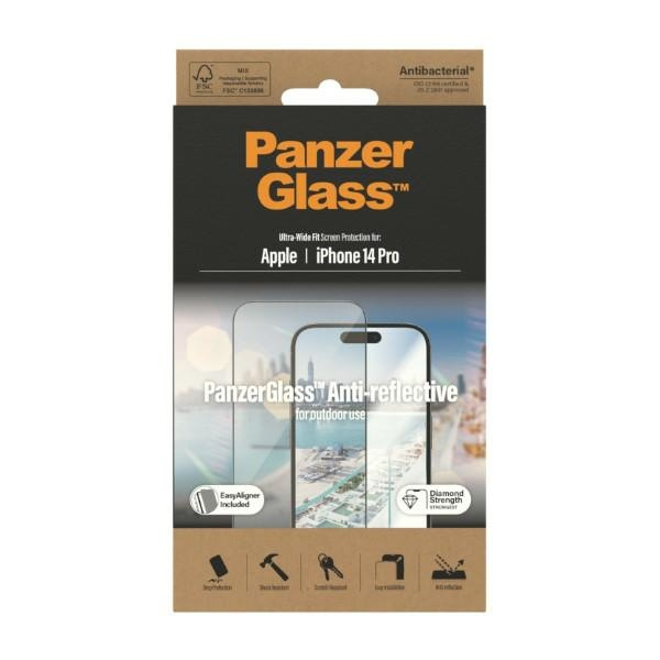PanzerGlass Ultra-Wide Fit iPhone 14 Pro 6.1" Screen Protection Anti-reflective Antibacterial Easy Aligner Included 2788