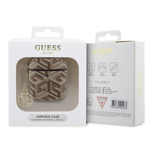 Coque Guess GUA2PGCE4CW AirPods 1/2 cover brown/brown GCube Charm Case