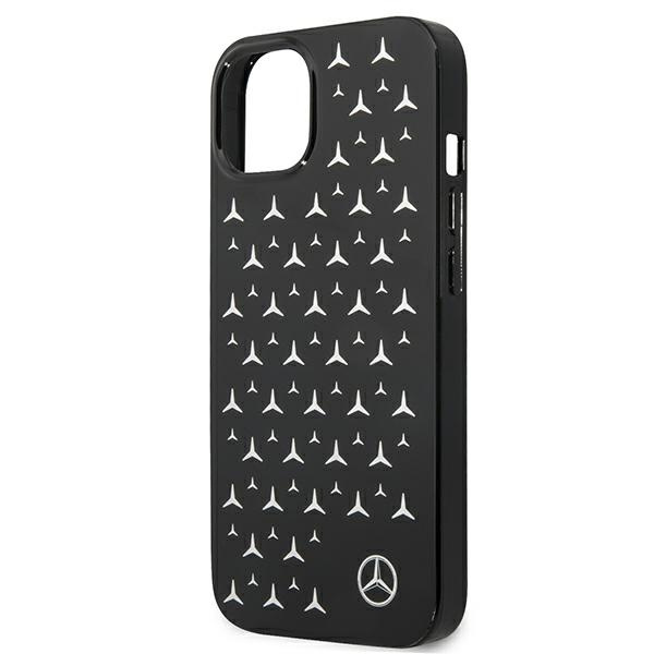 Coque MERCEDES Apple iPhone 13 Mini Silver Stars Pattern Black Hardcase