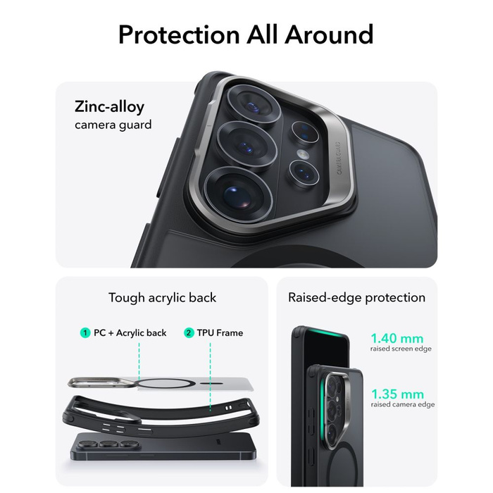 ESR CLASSIC HYBRID KICKSTAND MagSafe GALAXY S26 ULTRA FROSTED BLACK