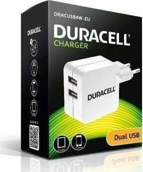 Duracell 2X2,4A WHITE TWO USB síťový adaptér