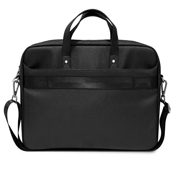 Guess Tasche GUCB15PSATLK 16" schwarz/ schwarz Saffiano Hot Stamp Dreieck Logo