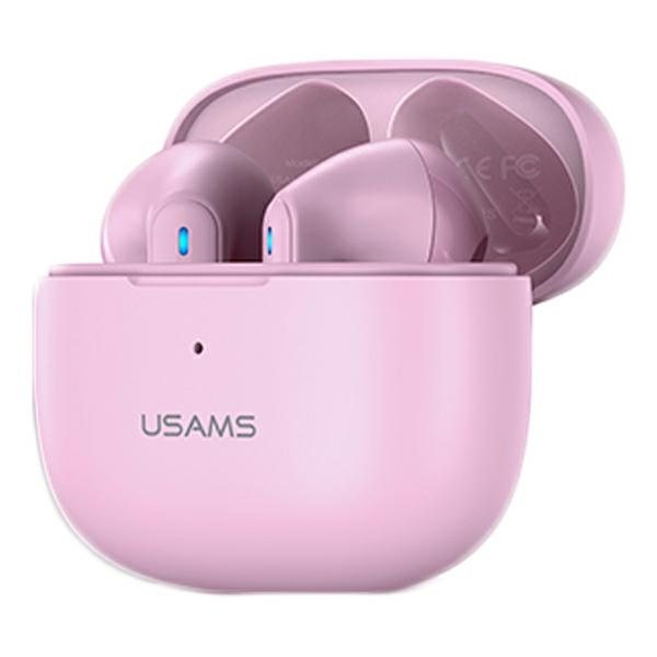 USAMS Sluchátka Bluetooth 5.2 TWS NX10 Series Duální bezdrátový mikrofon růžový/růžový BHUNX03