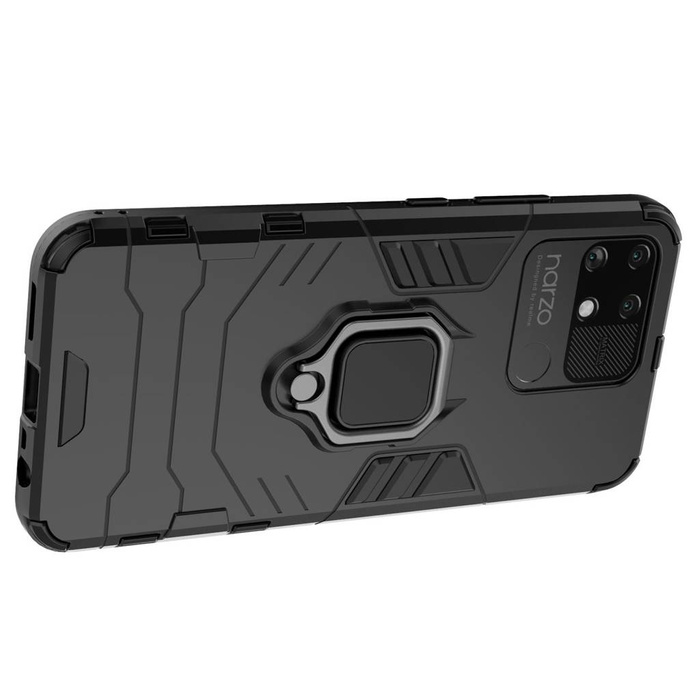 Ring Armor tough hybrid case cover + magnetic holder Realme Narzo 50A black