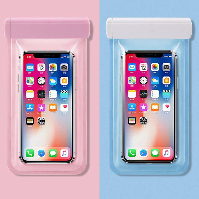 Waterproof phone case 115 mm x 220 mm pool beach bag black