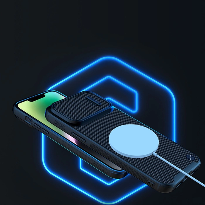 Etui Nillkin Textured S Case etui iPhone 14 Pro Max pancerny pokrowiec z osłoną na aparat ciemnozielone