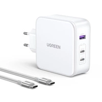 Ugreen Nexode CD289 Caricatore di rete GaN USB-A/2xUSB-C 140W + USB-C - Cavo USB-C 1,5 m - bianco