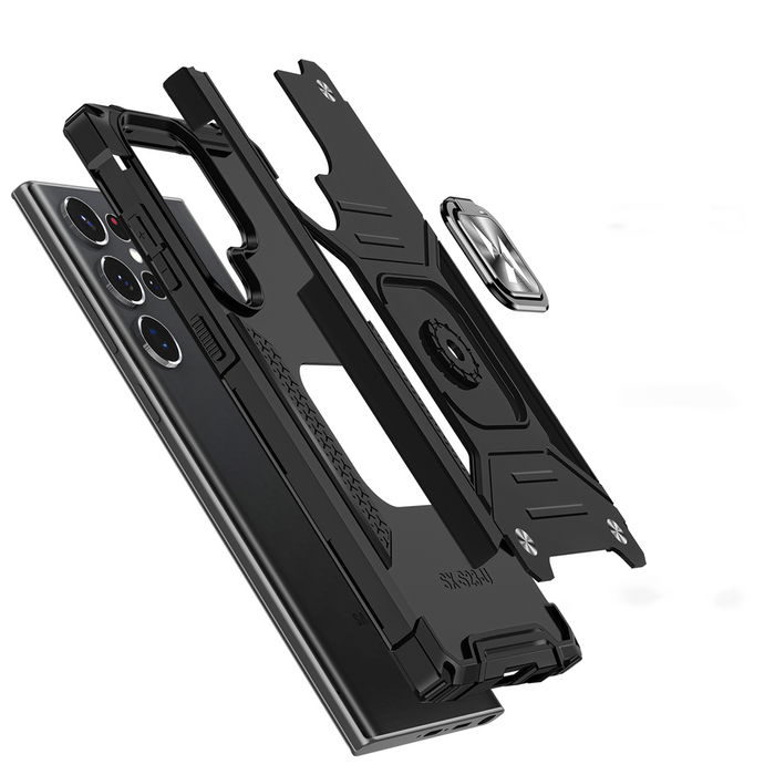 Wozinsky Ring Armor per Samsung Galaxy S23 Ultra custodia blindata porta anello magnetico nero