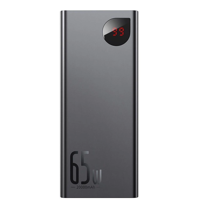 Banque d&#39;alimentation Baseus Adaman 2x USB / 1x USB Type C / 1x micro USB 20000mAh 65W Charge rapide 4.0 Power Delivery Noir (PPIMDA-D01)