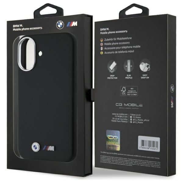 Funda BMW iPhone 16 negro/negro durocase M Smooth Full Wrapped Metal