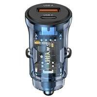 USAMS Charg. sam. 1xUSB+1xUSB-C C32 30W Fast Charge modrá/modrá CC164CC02 (US-CC164)